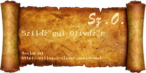 Szilágyi Olivér névjegykártya