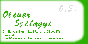 oliver szilagyi business card